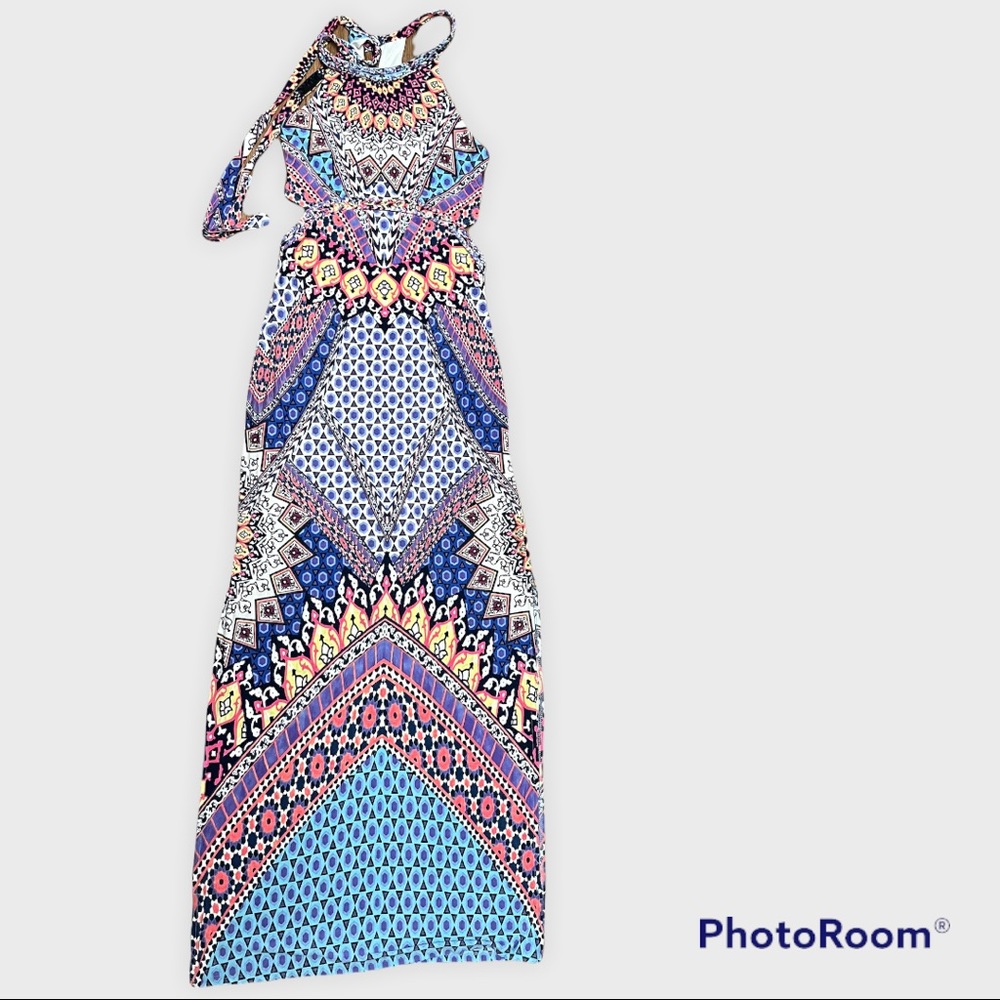 Mm mm mm Multi-colored Maxi-Dress, size S,NWT .